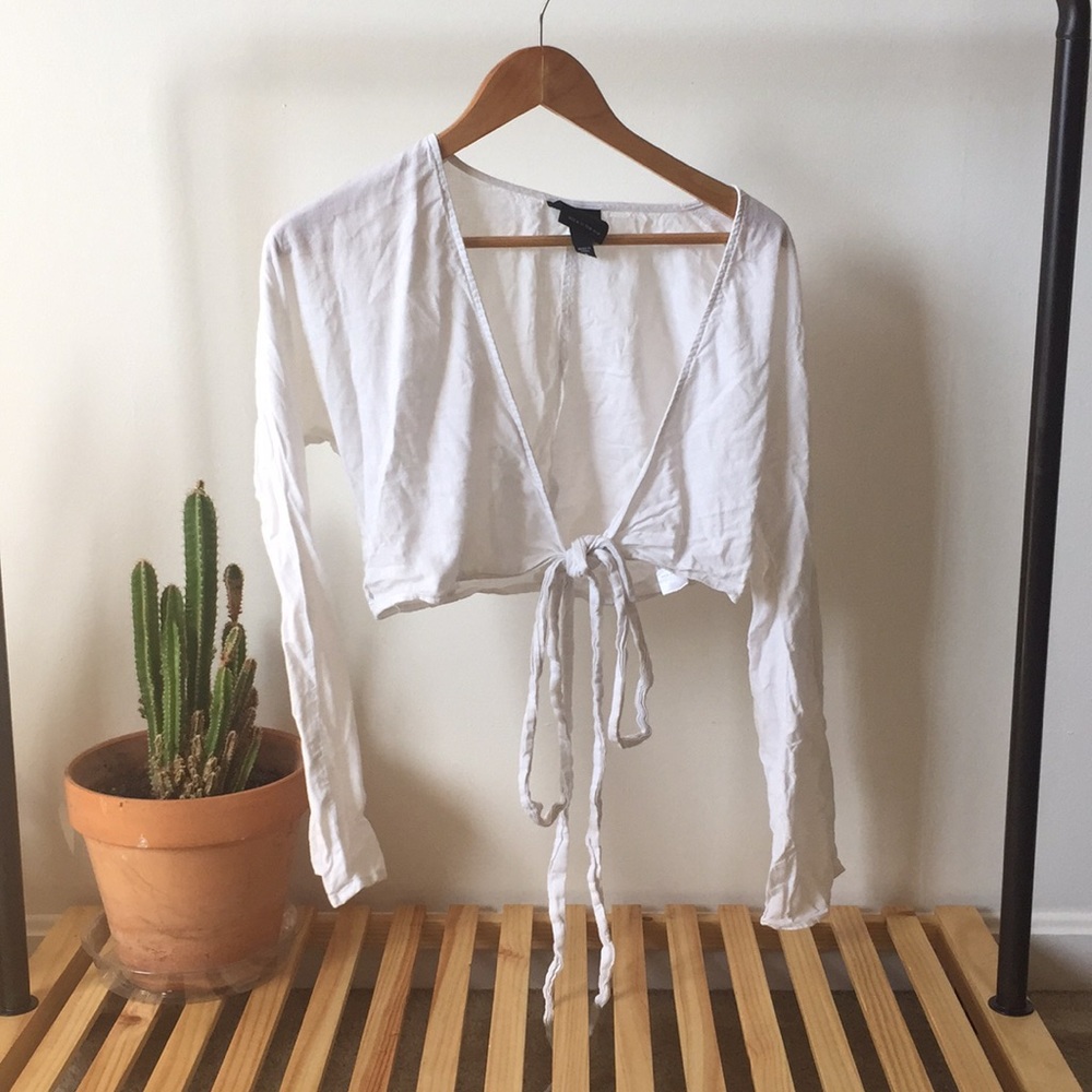 White wrap top